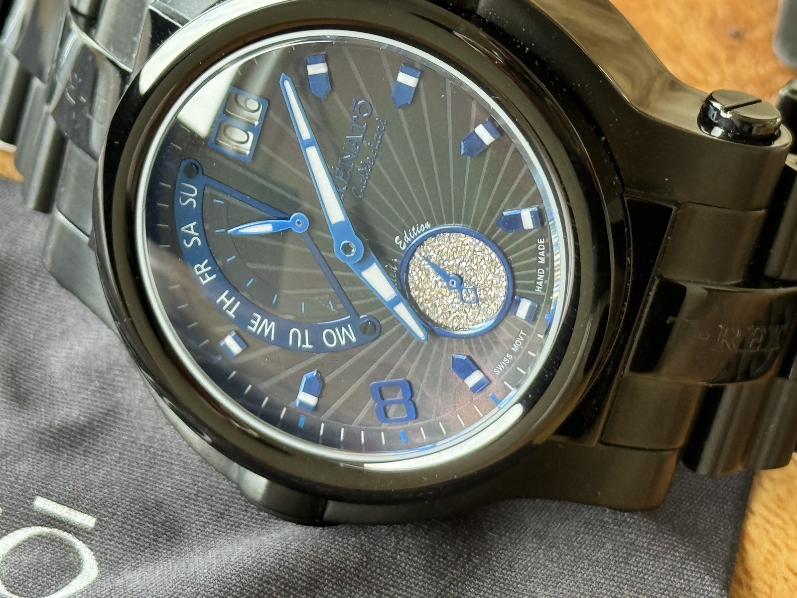 Renato T-Rex Watch Gunmetal Grey with Mother of Pearl Face And Diamonds