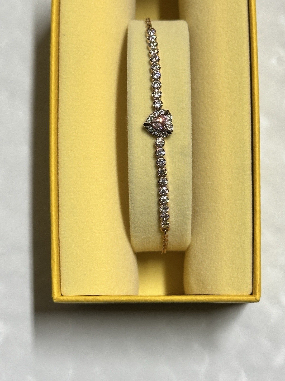 Swarovski One bracelet, Heart, Pink, Rose gold-tone finish
