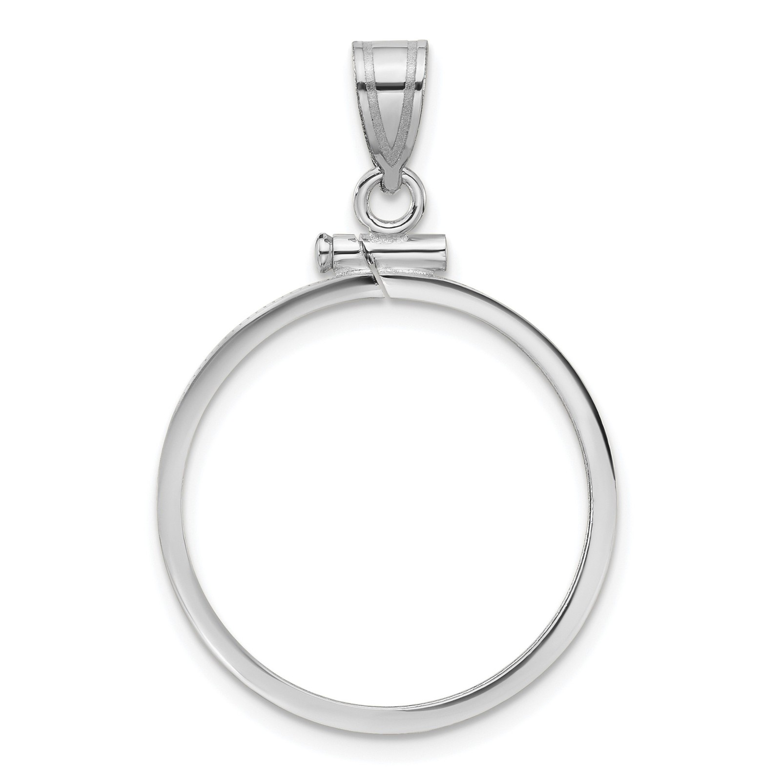 1/4 oz $10 American Buffalo Coin Bezel 22mm Reeded Edge Screw Top 14k White Gold