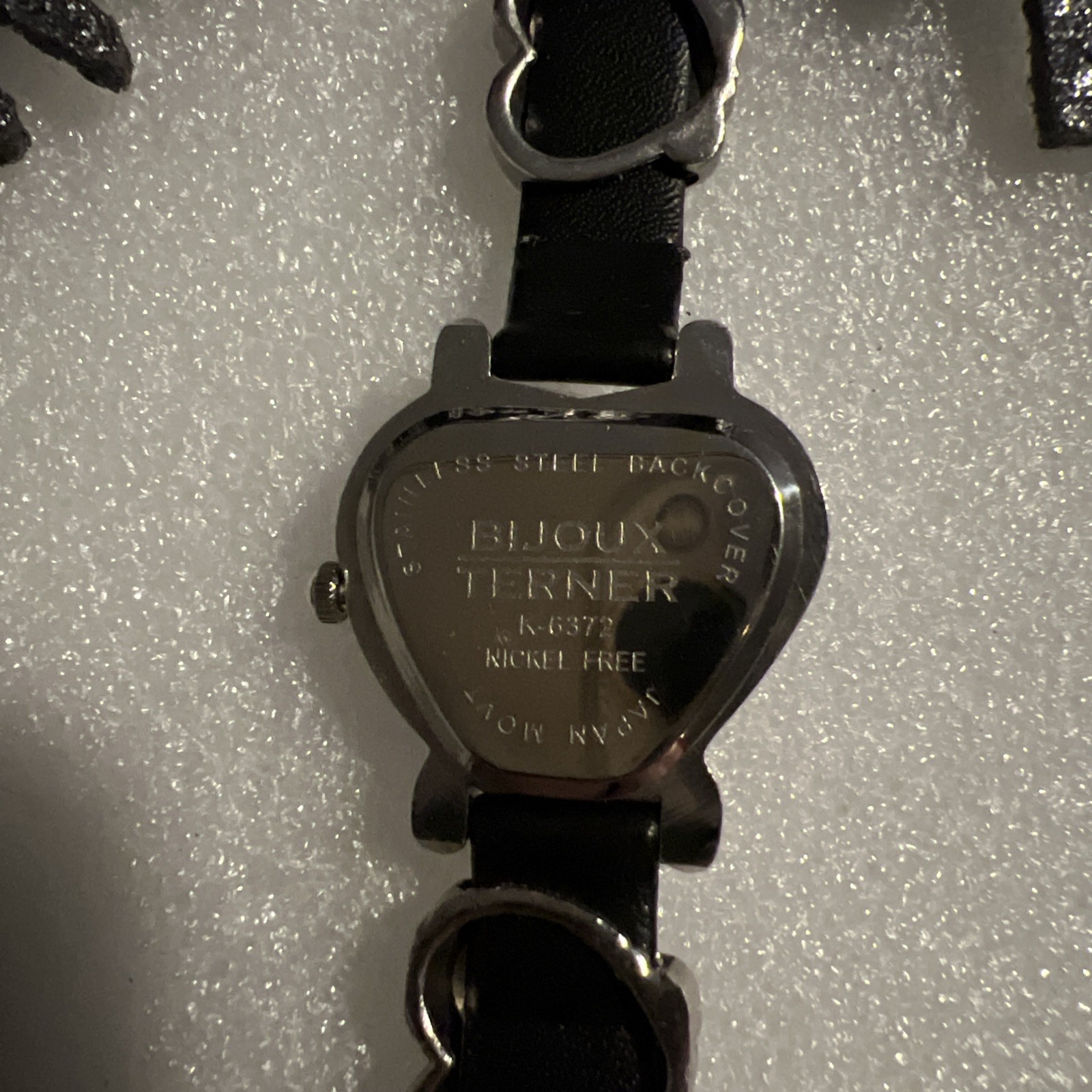 New W/ Tags Heart Shape Black & Silver Bijoux Terner Women’s Watch Needs Battery