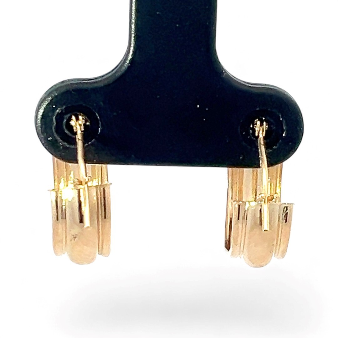 14k Yellow Gold 13.7mm Wide Hoop Earrings with Hinged Backs (KS1027812)