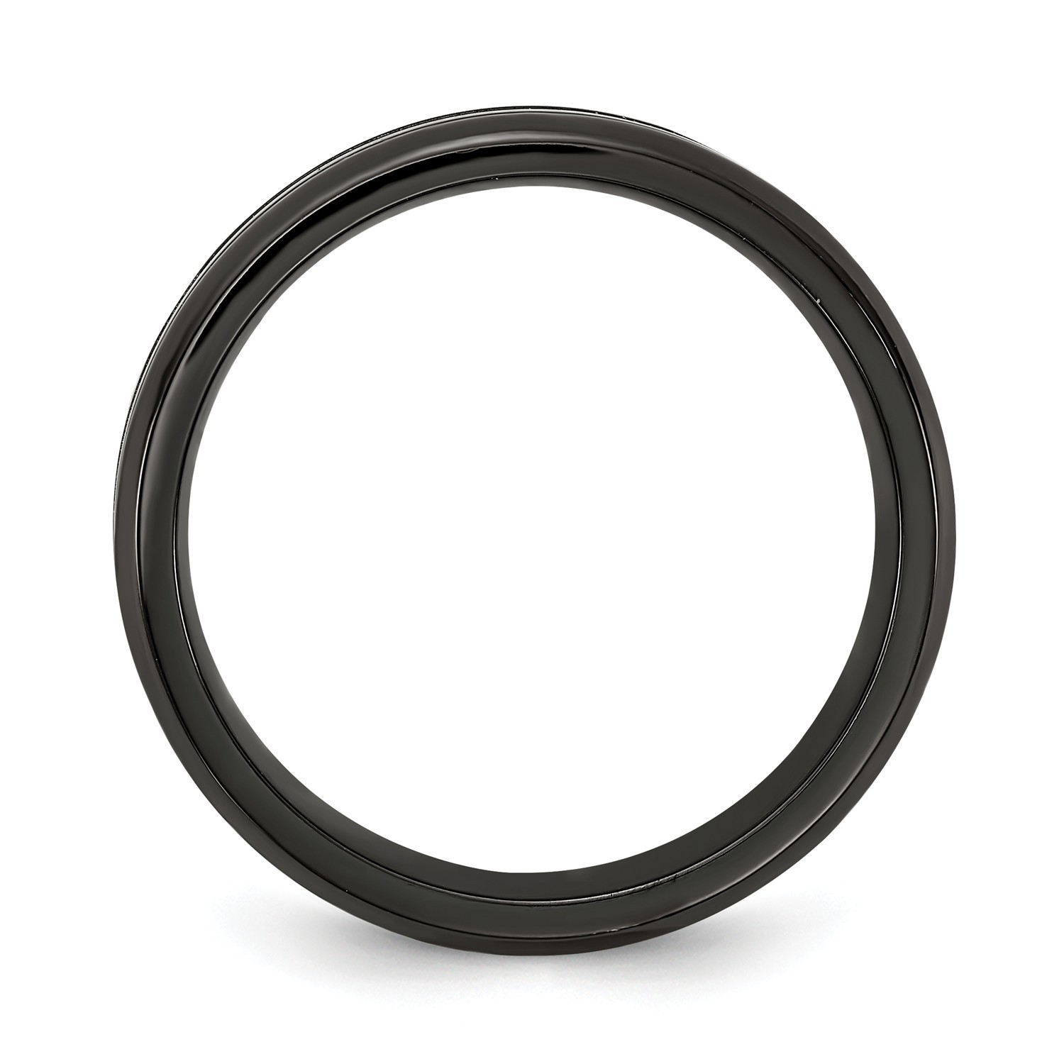 Black Ti Titanium 6mm Blue Anodized Grooved & Beveled Wedding Band Sizes 7 to 13