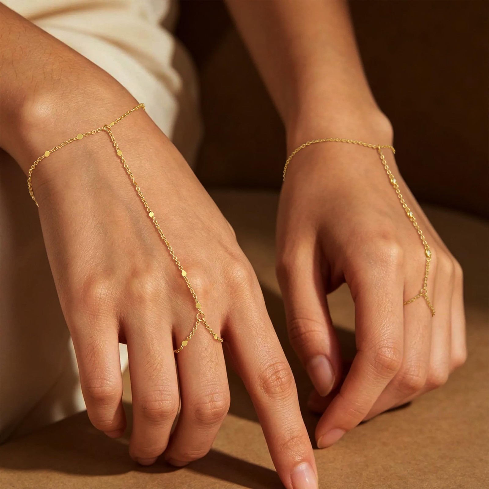 Gold Hand Chain Bracelets for Women – Stackable Ring & Finger Body Jewelry Gifts