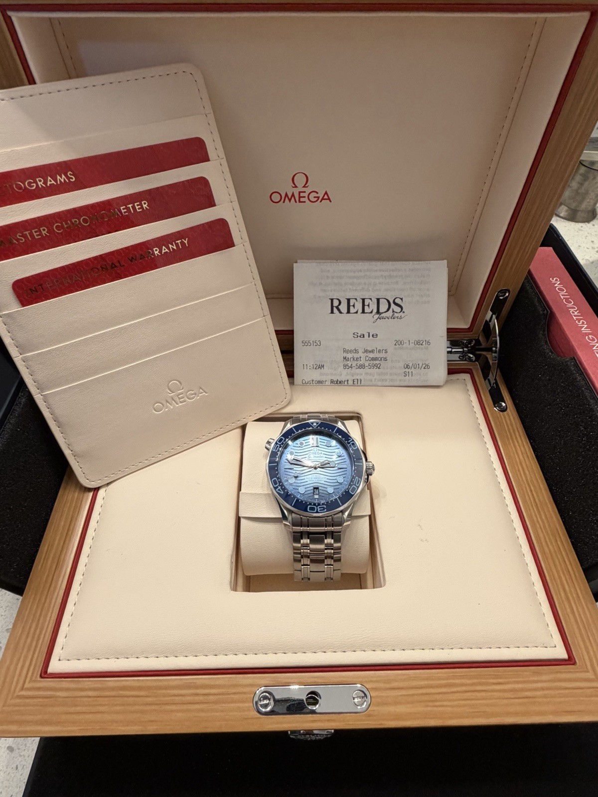 2026 Full Set Omega Seamaster 300M Blue Wave 210.30.42.20.03.001 42mm Box&Papers