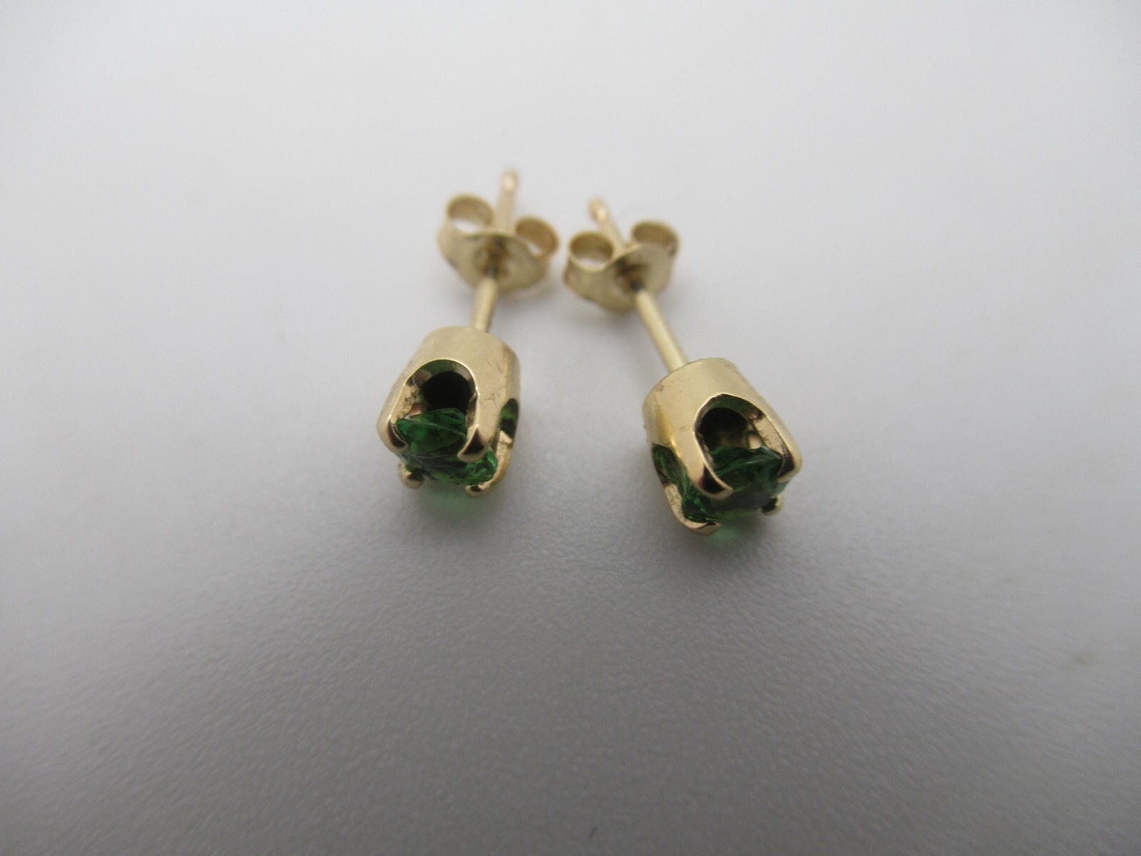 14Kt. Yellow Gold 3.5MM Tsavorite Earrings