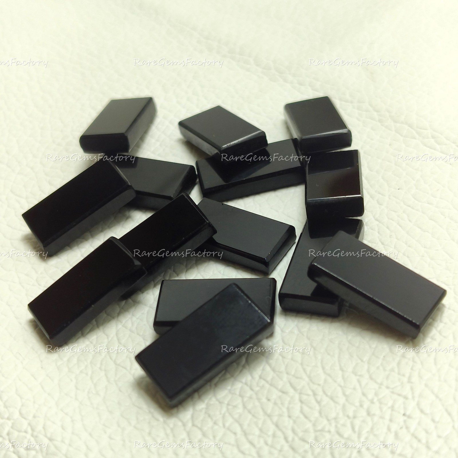 Natural Black Onyx Rectangle Flat Cabochon Smooth Gemstone 6x8mm-18x25mm