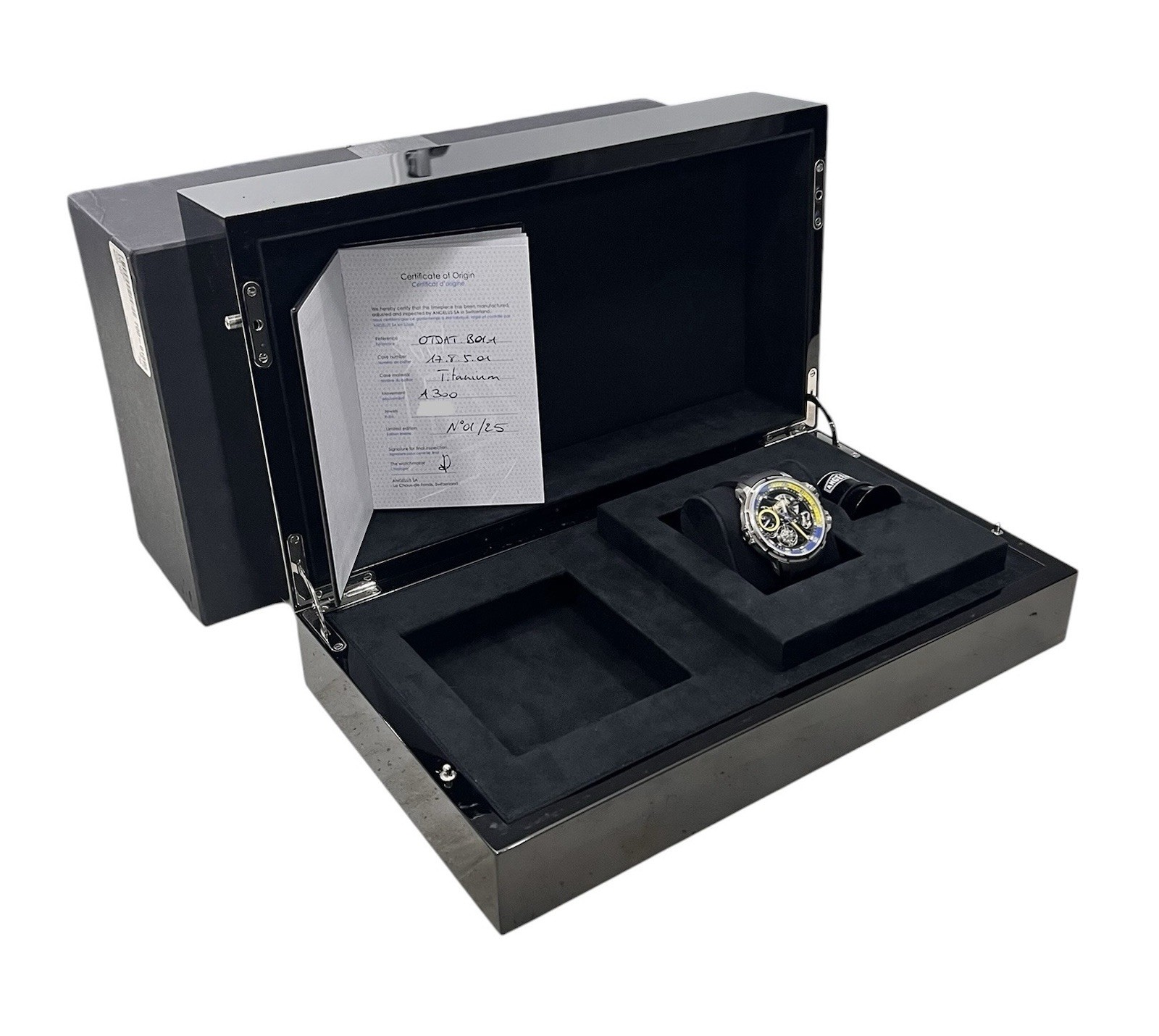 Angelus U50 Flying Tourbillon Skeleton Dial Titanium 45mm Manual Wind 17.8.5.01