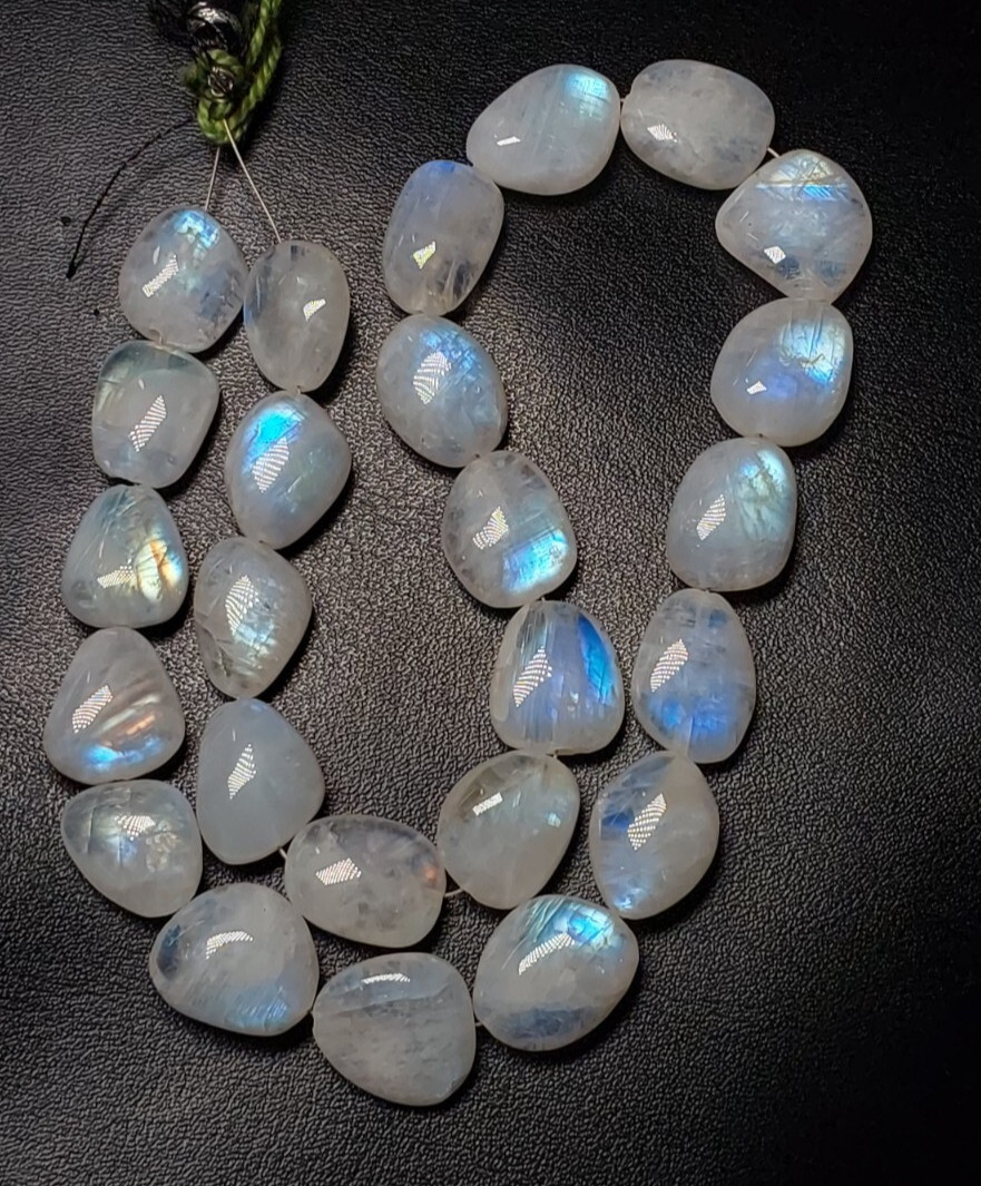 AAA Quality Rainbow Moonstone Strand Multi Fire Shape Nuggets Size 11X14-14X15MM