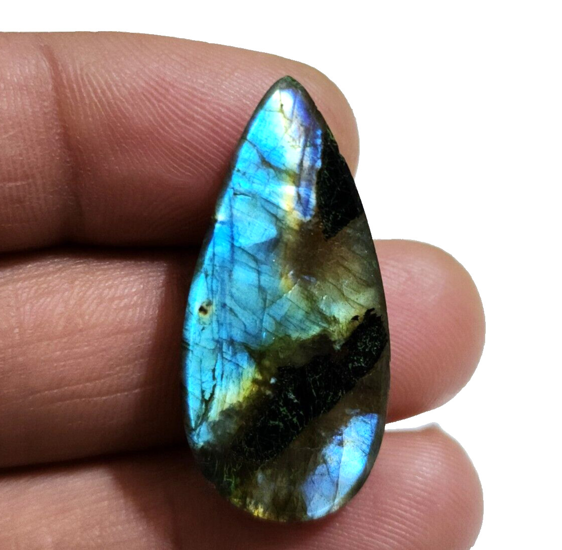 Use For Jewelry Natural 30 Crt Multi Blue Labradorite Pear Shape Loose Gemstone