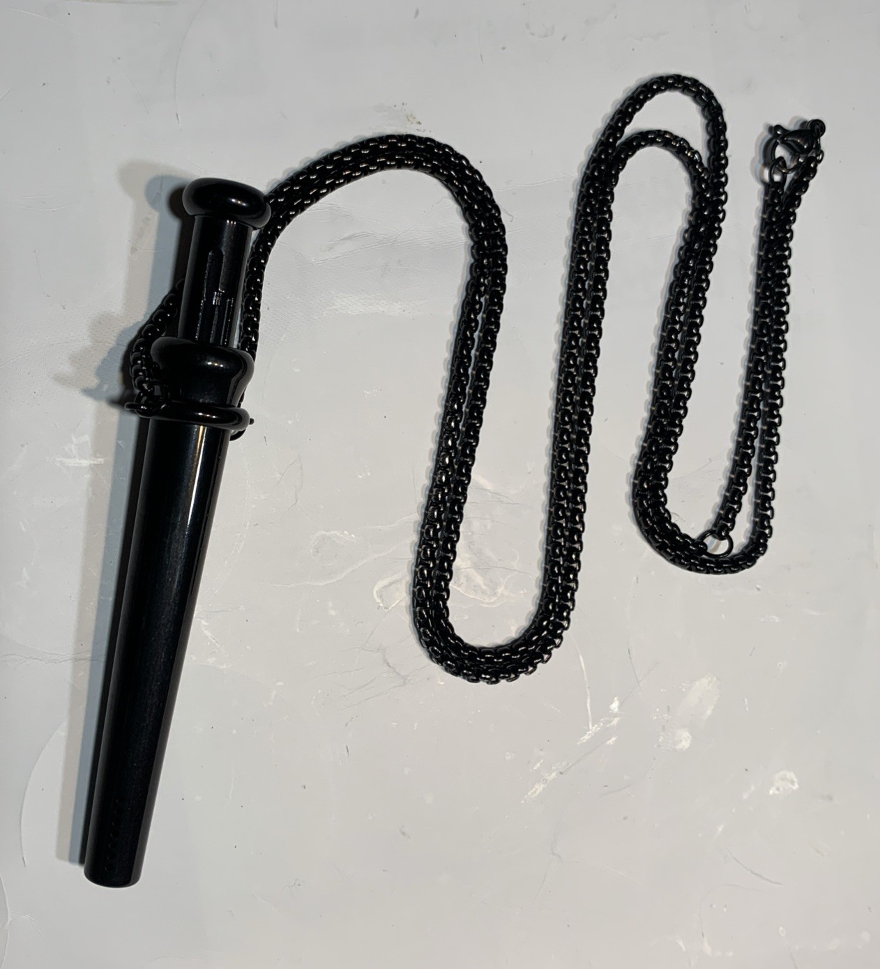 Bump Straw Pendant With Necklace Snuff Tool Full Size SNOGO Clone In Black NEW