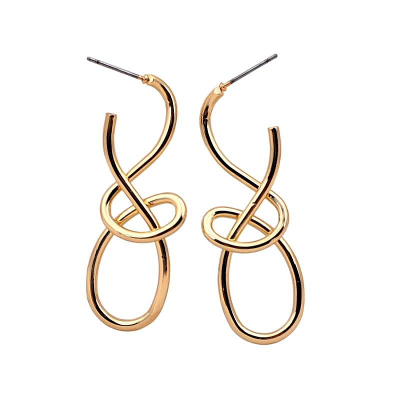 Knot Earrings For Women, 14k Gold Plated Earring Like Music Notation Metallic…