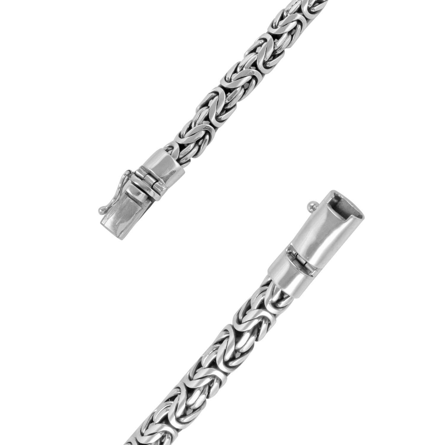 MENS Chain Bracelet BYZANTINE 8 MM Chunky Solid 925 Sterling Silver