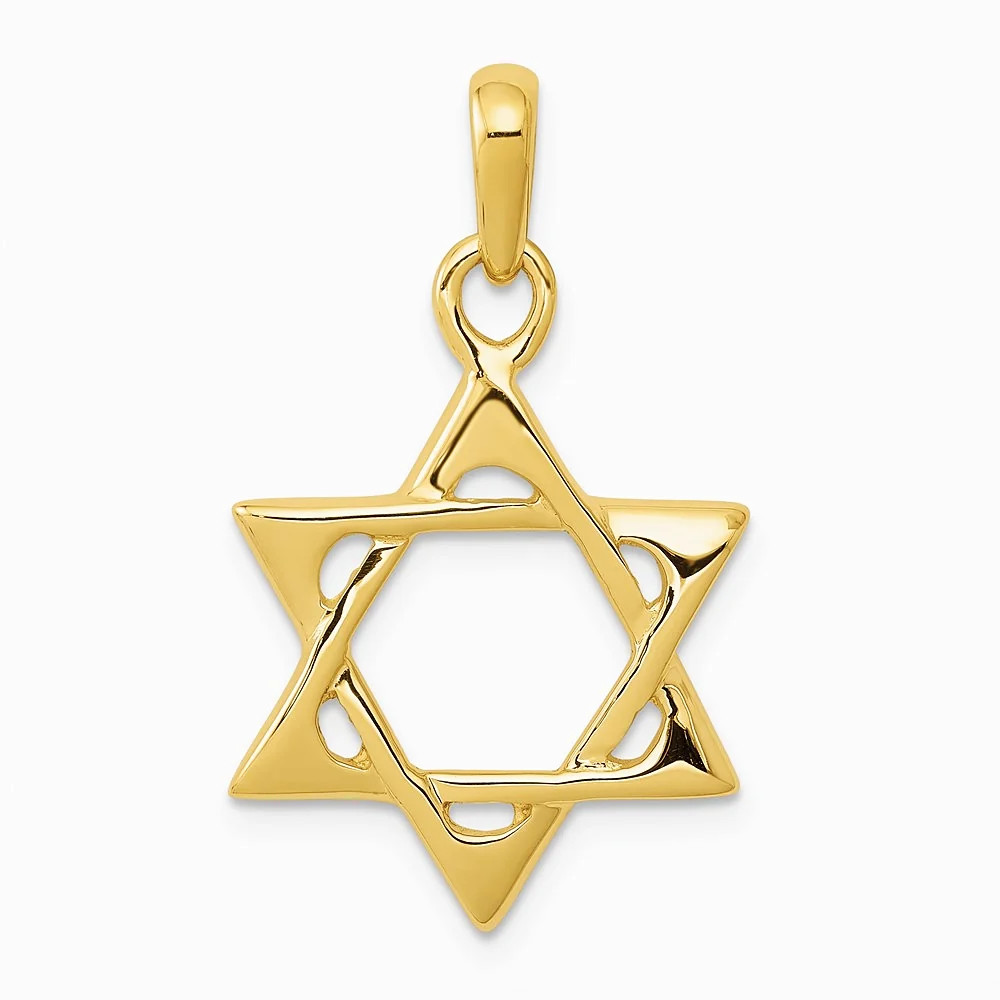 10K / 14K Yellow Gold Star Of David Pendant