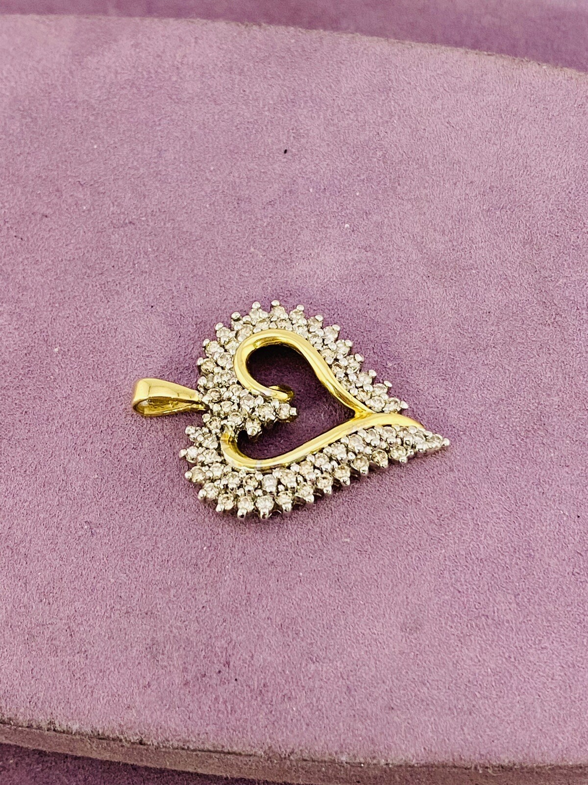 14kt Yellow Gold 1.0ctw SI2/I1, Top Light Brown Diamond Heart Pendant 990291-1