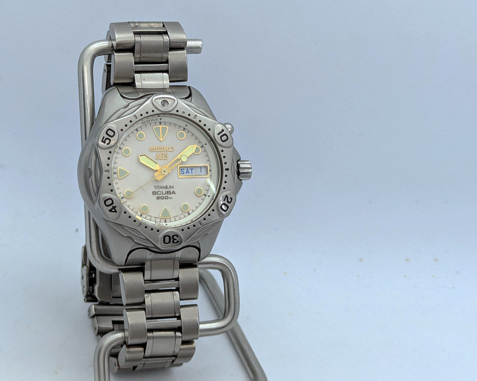 Seiko AGS Kinetic SBBW041 JDM Full Lume Titanium Scuba 200M 5M43-0B40 | Full Set