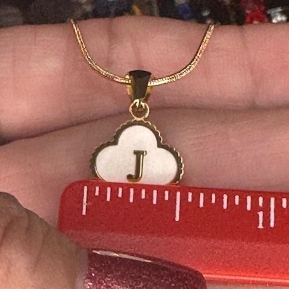 Gold Plated 18K Stainless Steel Initial Z Mother Of Pearl Pendant 18″ Necklace