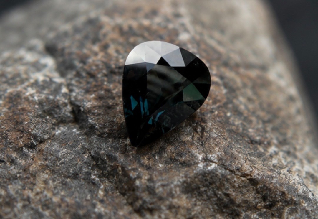 1.67 Ct Natural Cobalt Spinel Tanzania AGA Certified Pear Cut Deep Blue Gem