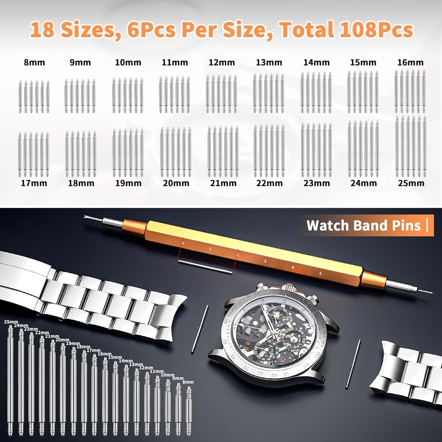 BYNIIUR Watch Repair Kit Watch Repair Kit – Link Removal Tool Set