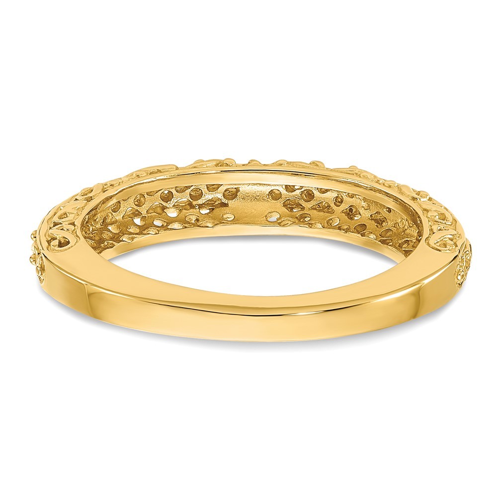 14k Yellow Gold 3mm Filigree Wedding Band Ring Size 6