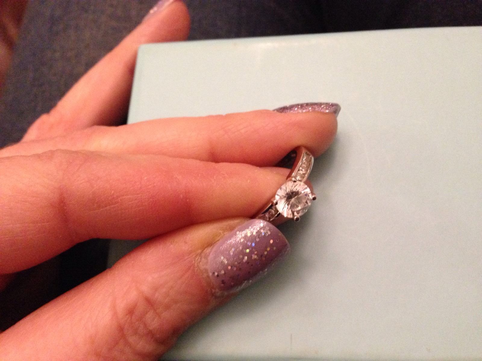 Lovely Solid Sterling Silver And Zicron Solitaire Ring 925 N