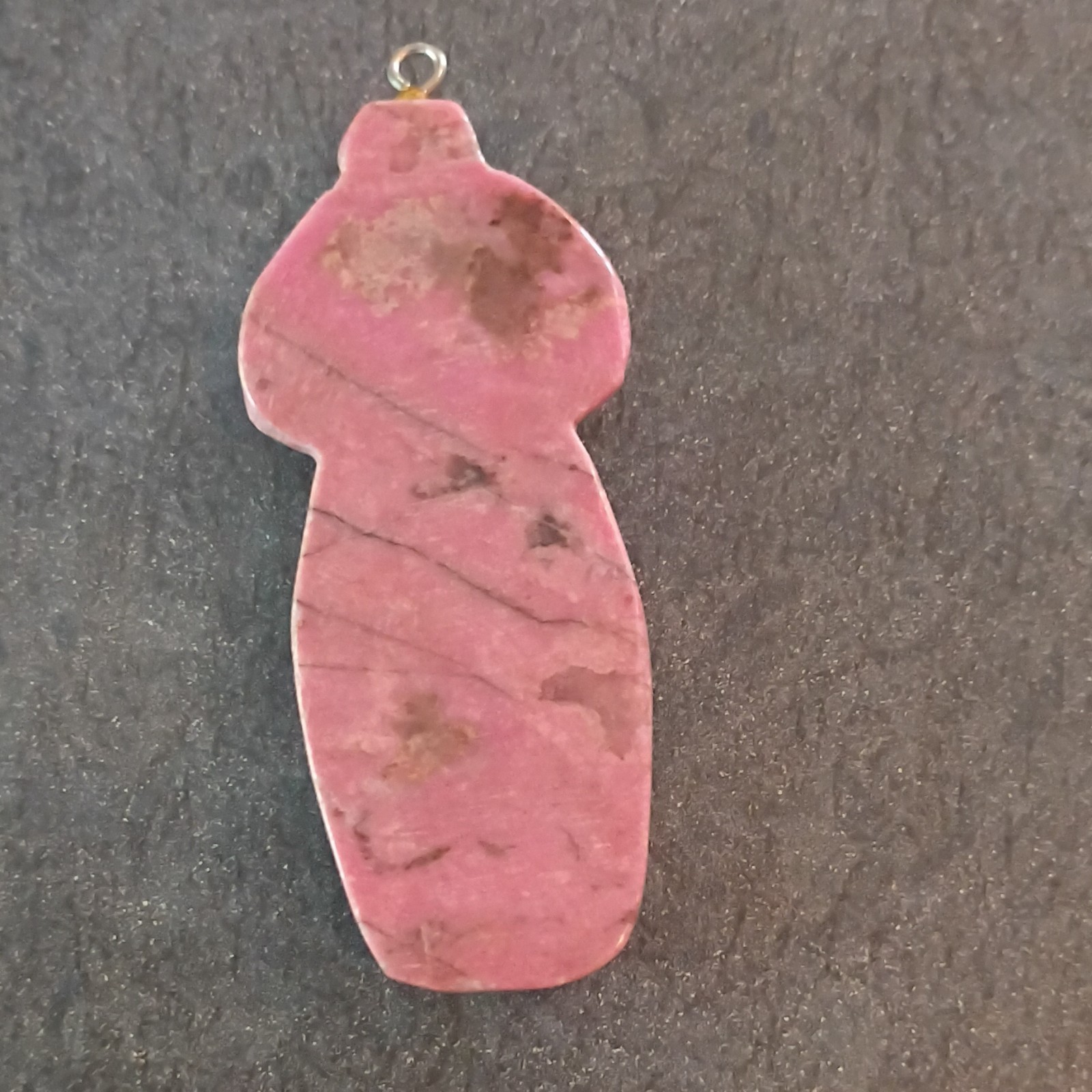 Pink Rhodonite Figurine Carved Stone Charm Pendant Natural 1 Gemstone