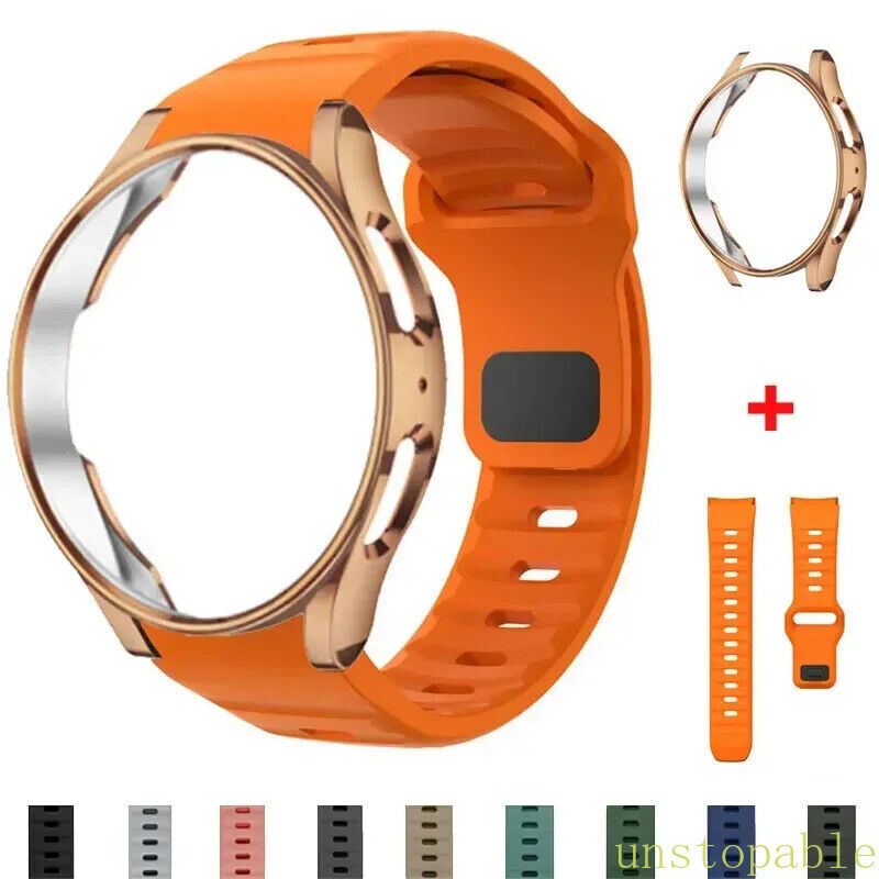Silicone Band+Case for Samsung Galaxy Watch 7 6 5 4 FE 40mm 44mm Classic 43/47mm
