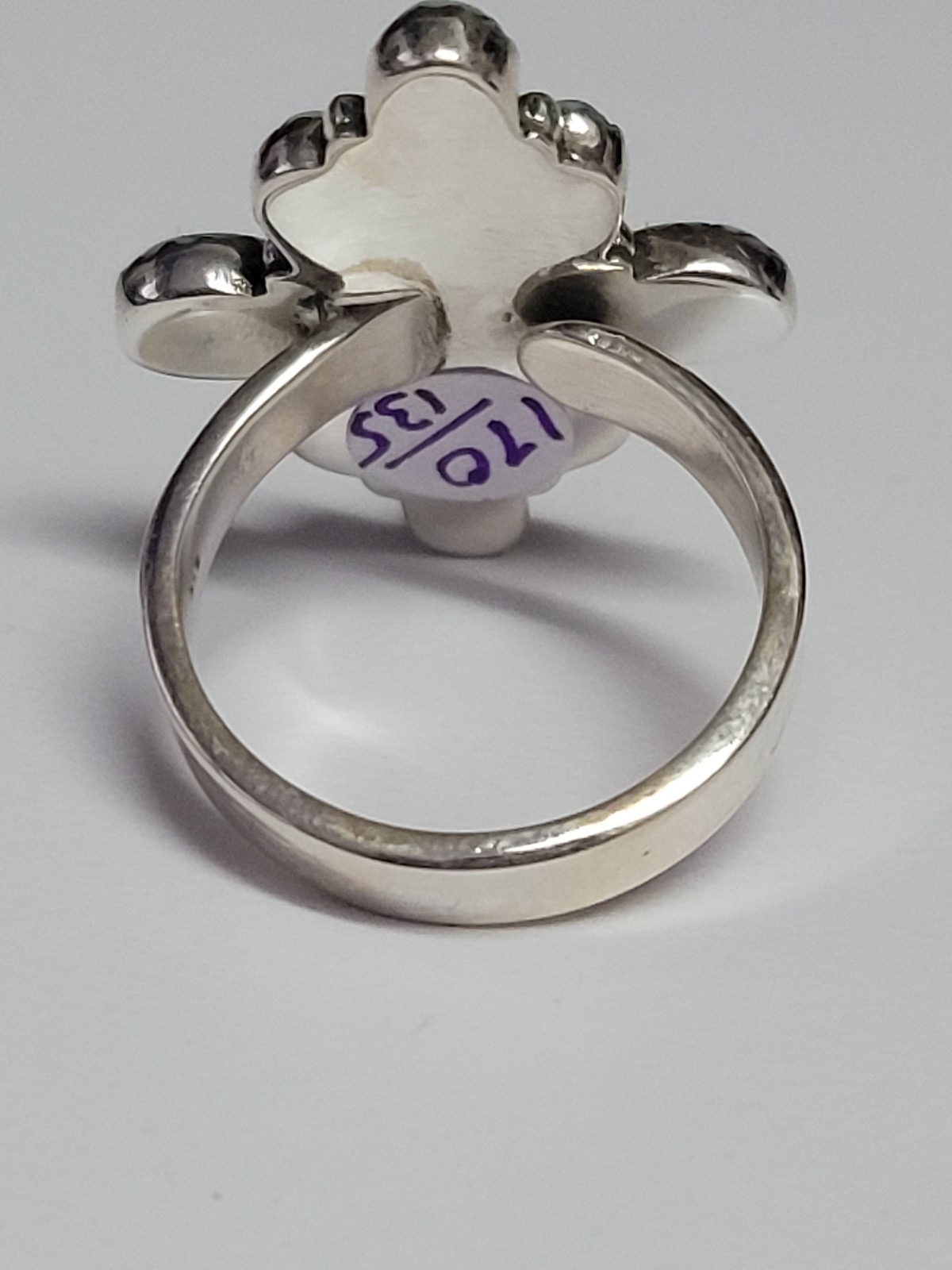 Mint dahlia & pink lab opal adjustable ring – SS 925-handmade- full silver back