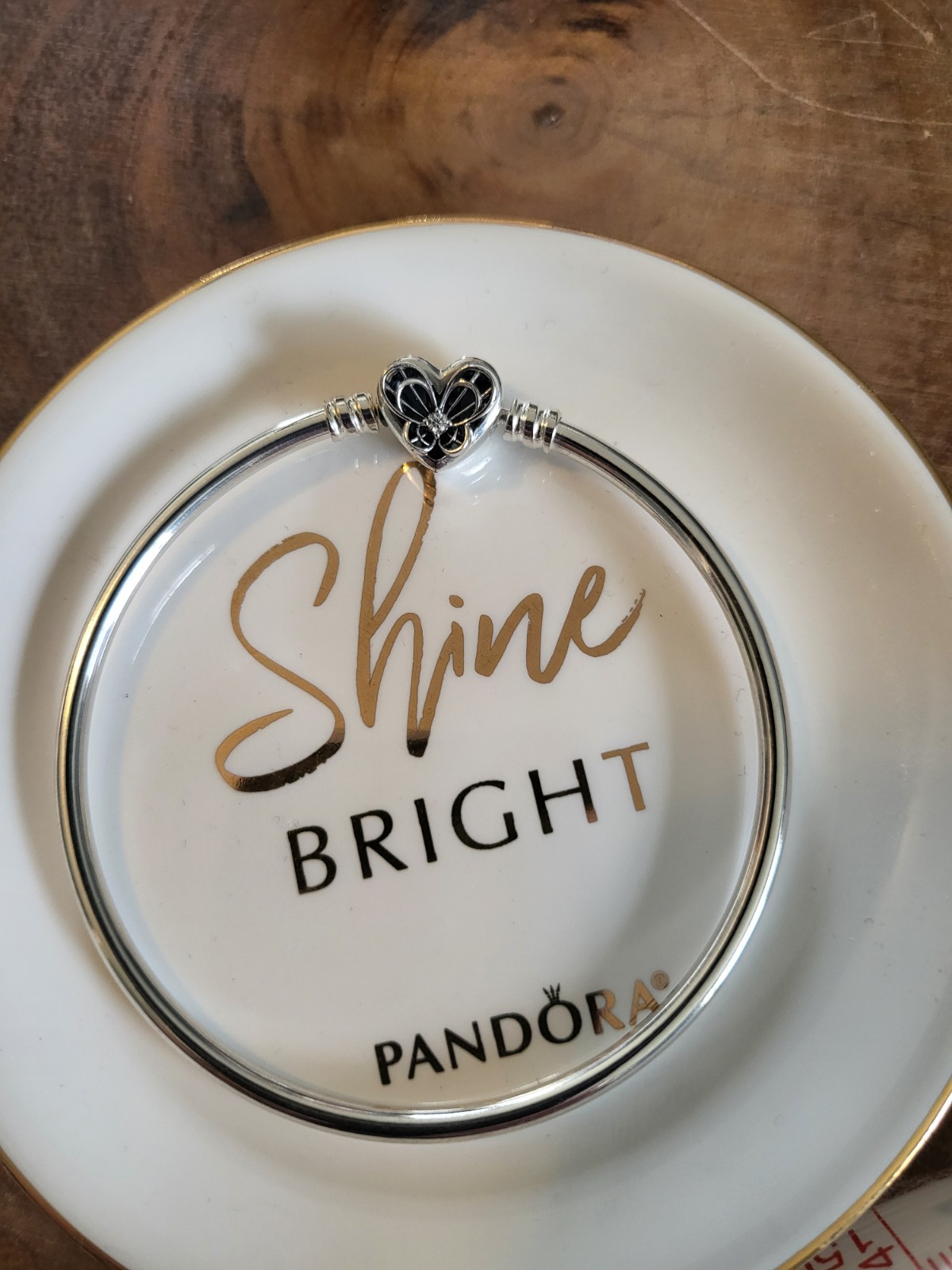 Pandora Moments Heart & Butterfly Bangle New without Size 19cm /7.5 Inches