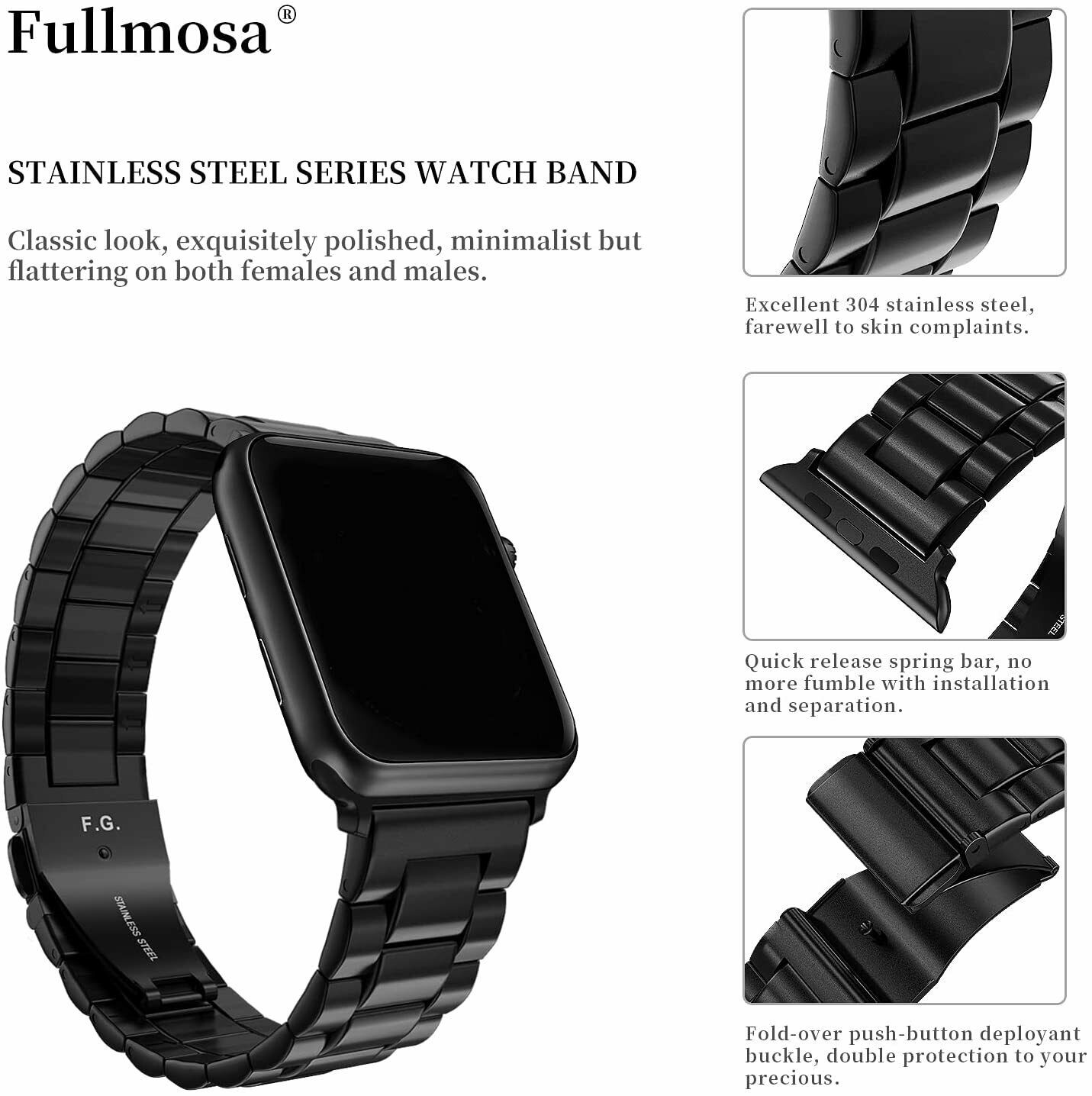 Case+Stainless Steel Band For Apple Watch Ultra2 10 9 8 7 6 5 4 SE 41/44/45/49mm