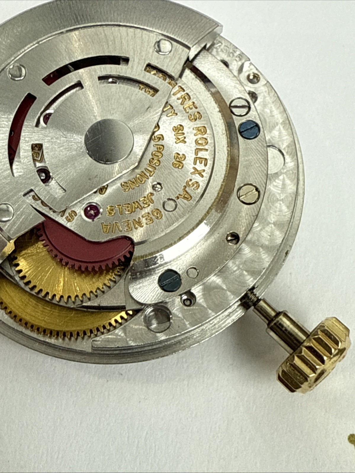 Rolex President 36 mm 1556 Non Quick Set Complete Movement, Pie Pan Dial & Crown