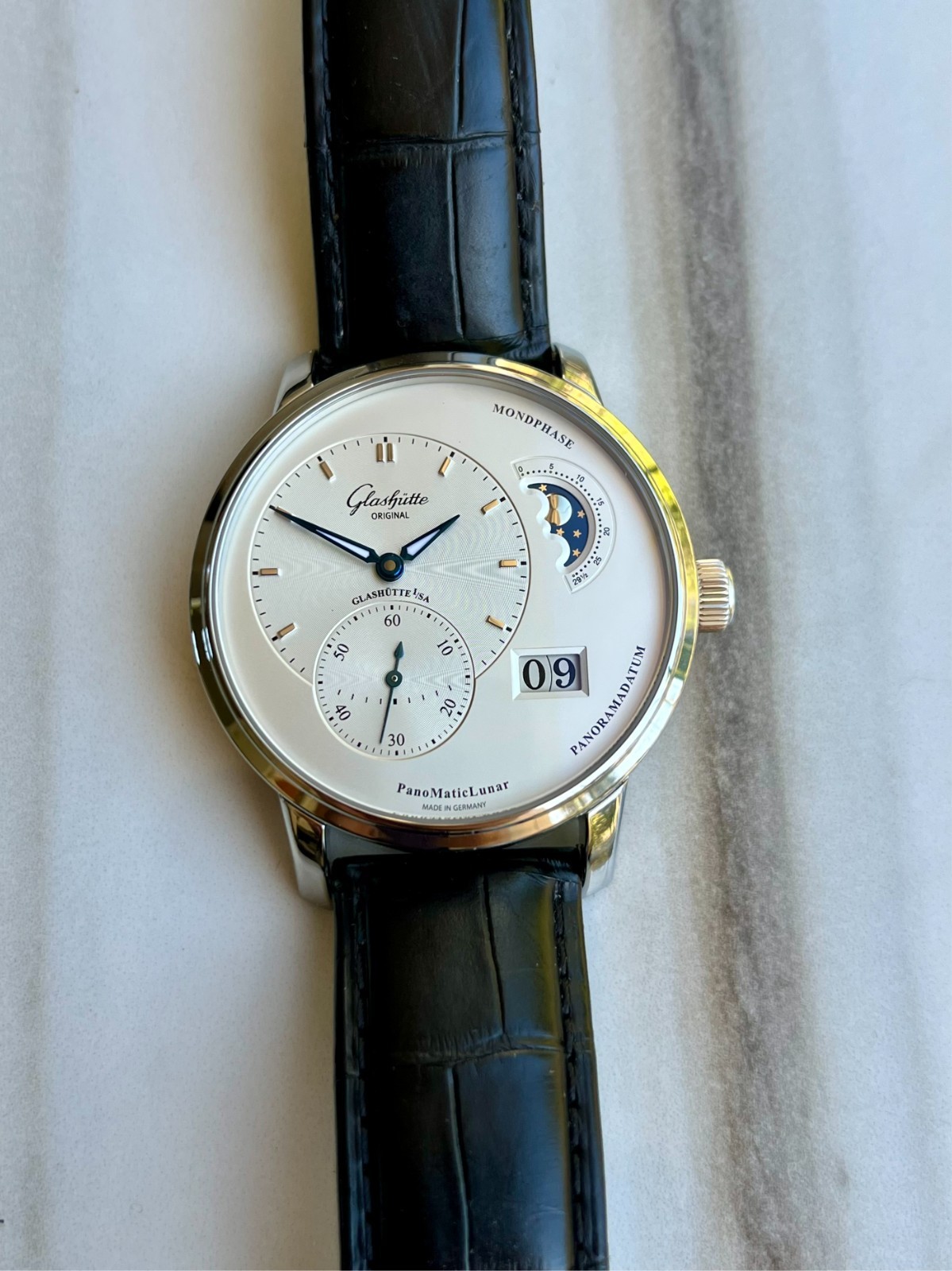 Glashütte Original PanoMaticLunar – Radiant Silver Dial – Box & Papers 2025