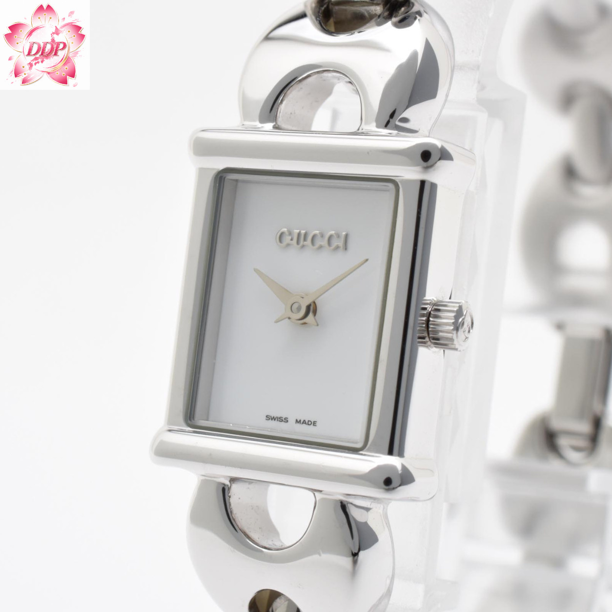 Vintage [NEAR MINT] Gucci 1800L Silver White Dial 18mm Quartz Women Watch JAPAN