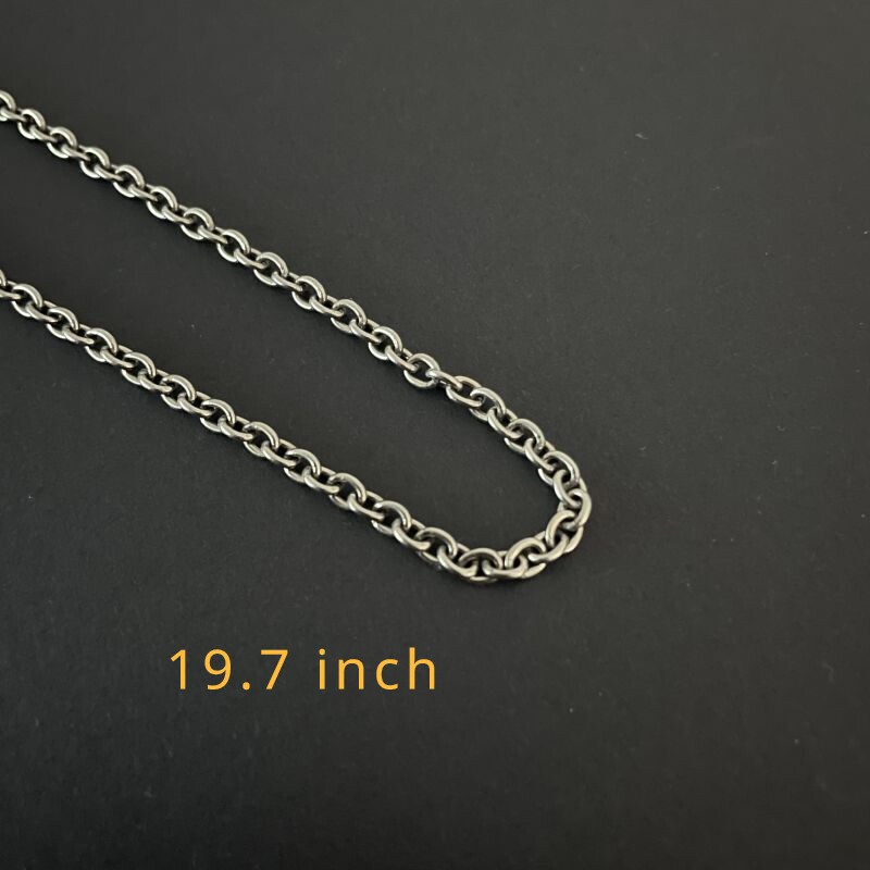 New Pure Titanium Necklace O-Chain Wide 3mm be antiallergic Easy To Match 19.7″