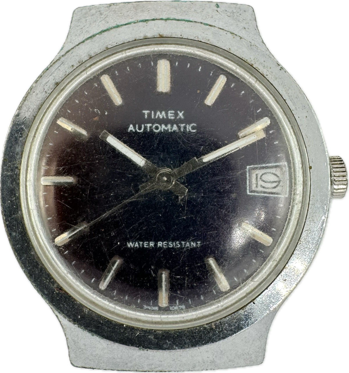 Vintage Timex 34318 10679 Fuschia Men’s Mechanical Wristwatch Chrome Plated
