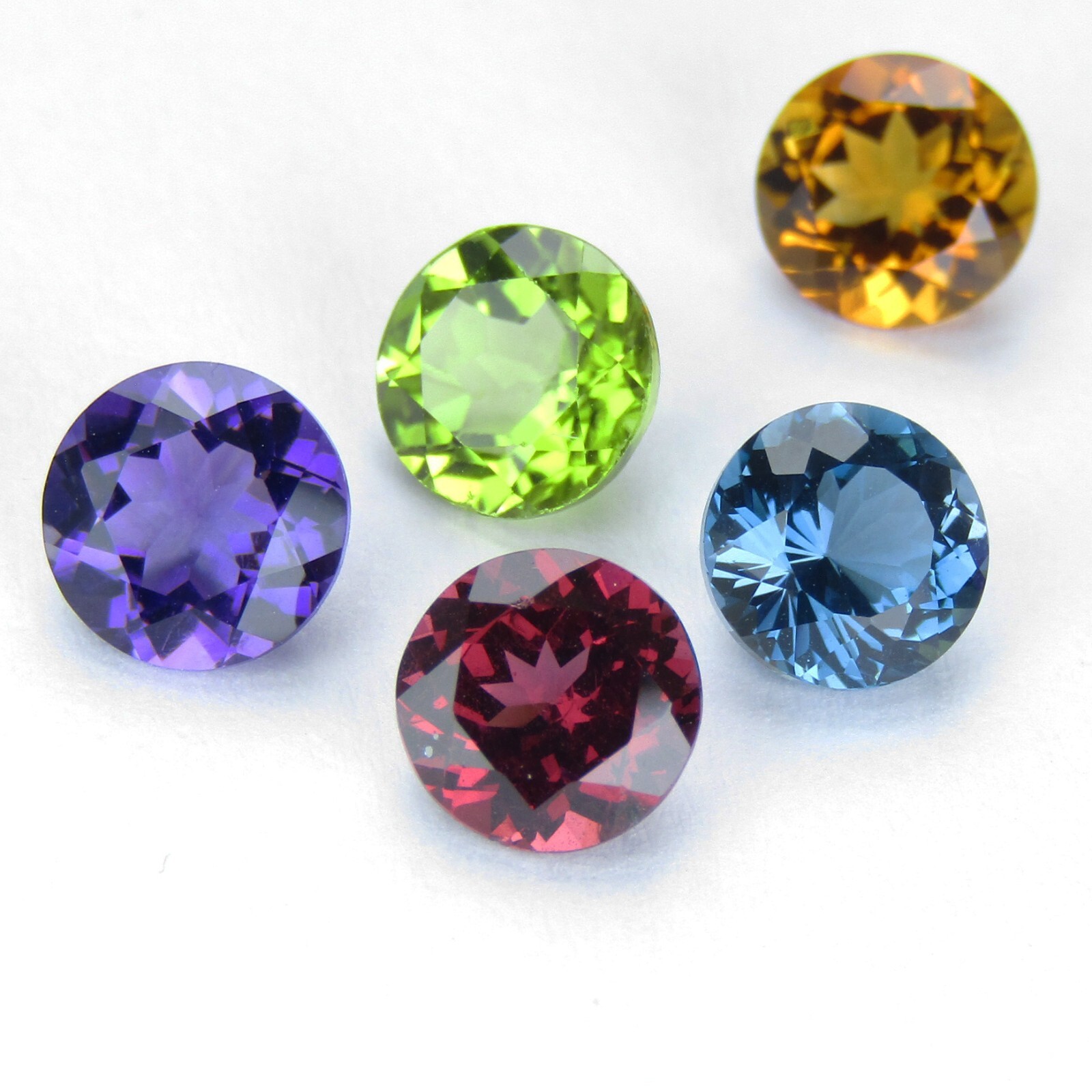 6.88Cts Sparkling Natural Semi Precious 7mm Round 5Pcs Of Loose Brazil Gemstones