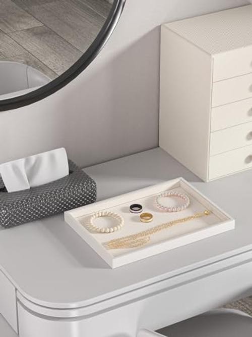 Drawer Jewelry Organizers And Storage,Velvet Bracelet And Beige Blank Trays