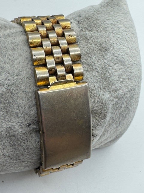 Vintage Men’s AXIS Royal Rainbow Time Gold Tone Quartz Date Watch New Battery