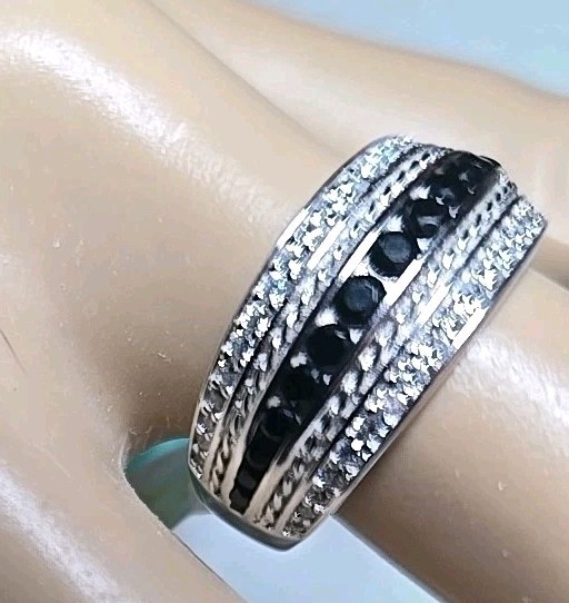 Bomb Party RBP7023 .925 Sterling Silver Black Onyx Cz Ring Sz 7