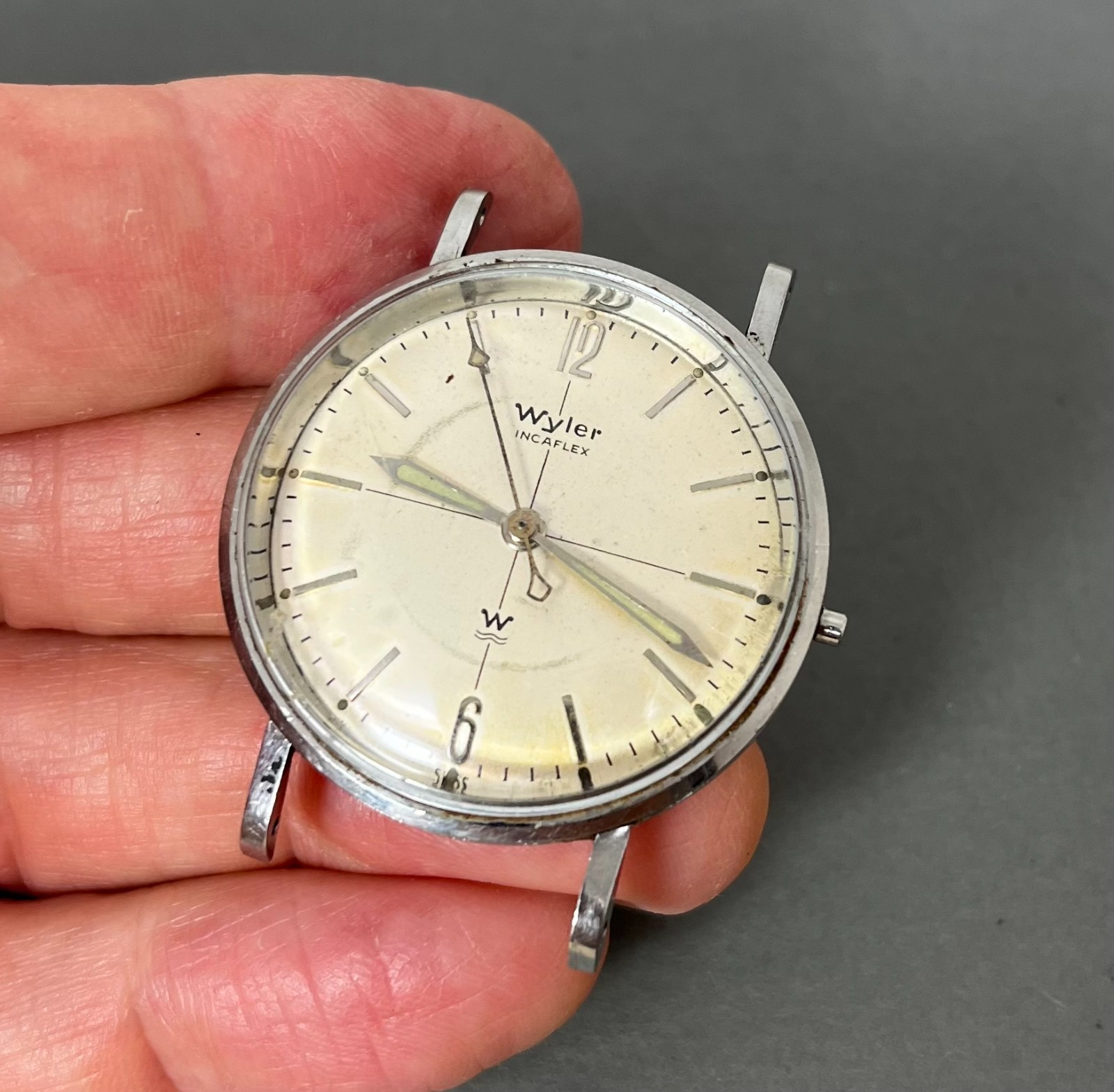 Vintage Wyler Incaflex 17j Stainless cal. WH27 Manual Wind 34mm Estate Watch