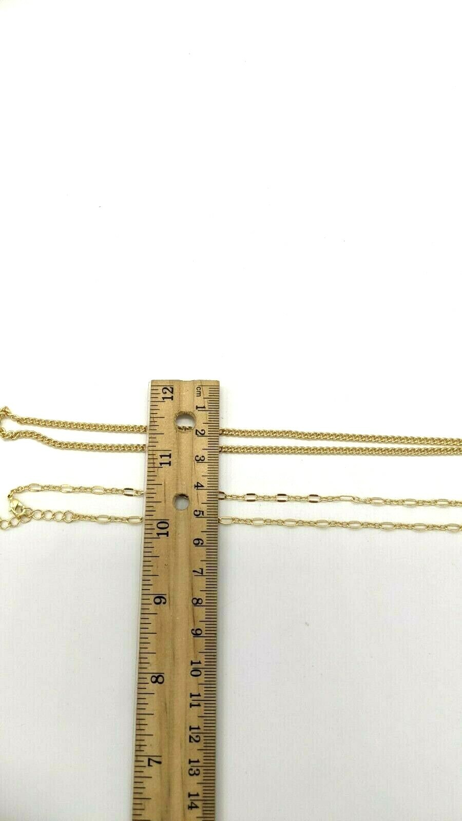 Women’s Gold Layered Necklaces Pendant Initial “T” Cable Chain + Figuro 16″