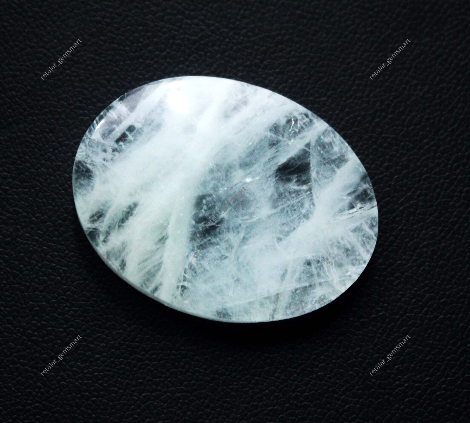48.45 Ct NATURAL Cabochon Cut Brazilian White-Green Emerald Beryl Loose Gemstone