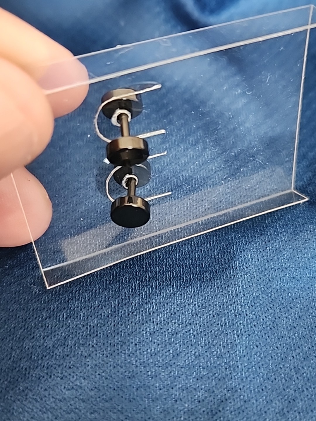 16G 1.2 MM Cartilage Earrings Stud Slate Black NEW Flat Back Titanium EarRings