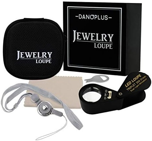 20x Magnifier Jewelry Loupe LED UV 21mm Triplet Lens Optical Glass, Pocket Ge…