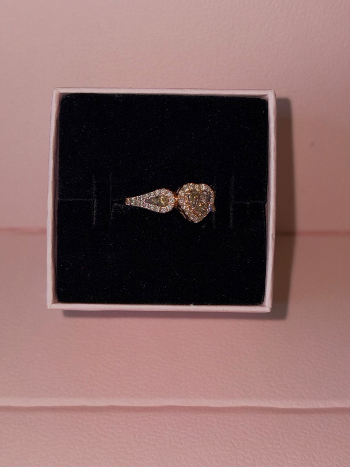 le vian 14k rose gold chocolate diamond 1/2 ct tw round cut ring