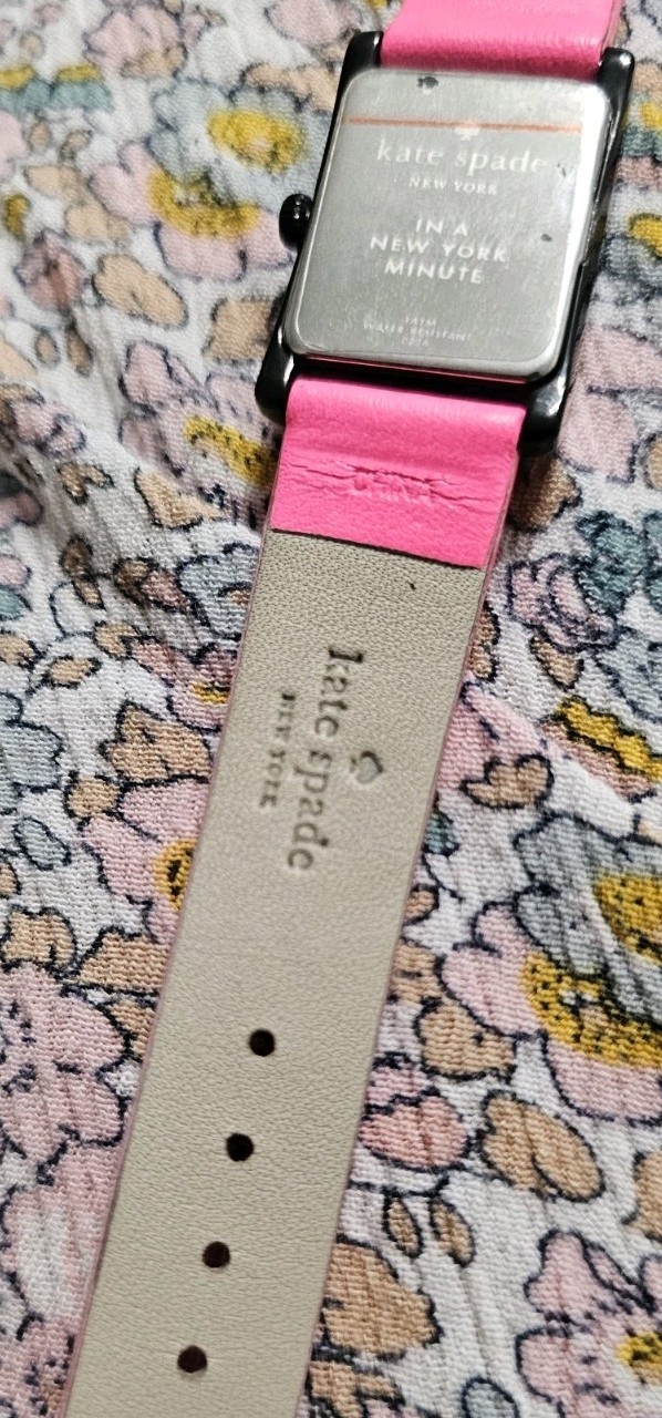 Kate Spade New York Cooper Watch KSW1723A Bazooka Pink Leather Gunmetal NWT Seal