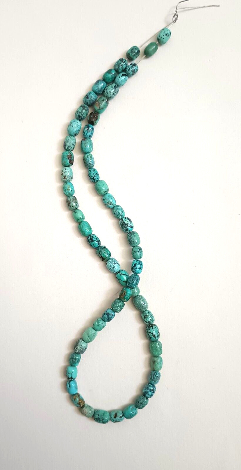 OLD STOCK HI-GRADE HUBEI TURQUOISE 5-6 x 7-8MM BARREL BEADS – 17.75″ – 3341E