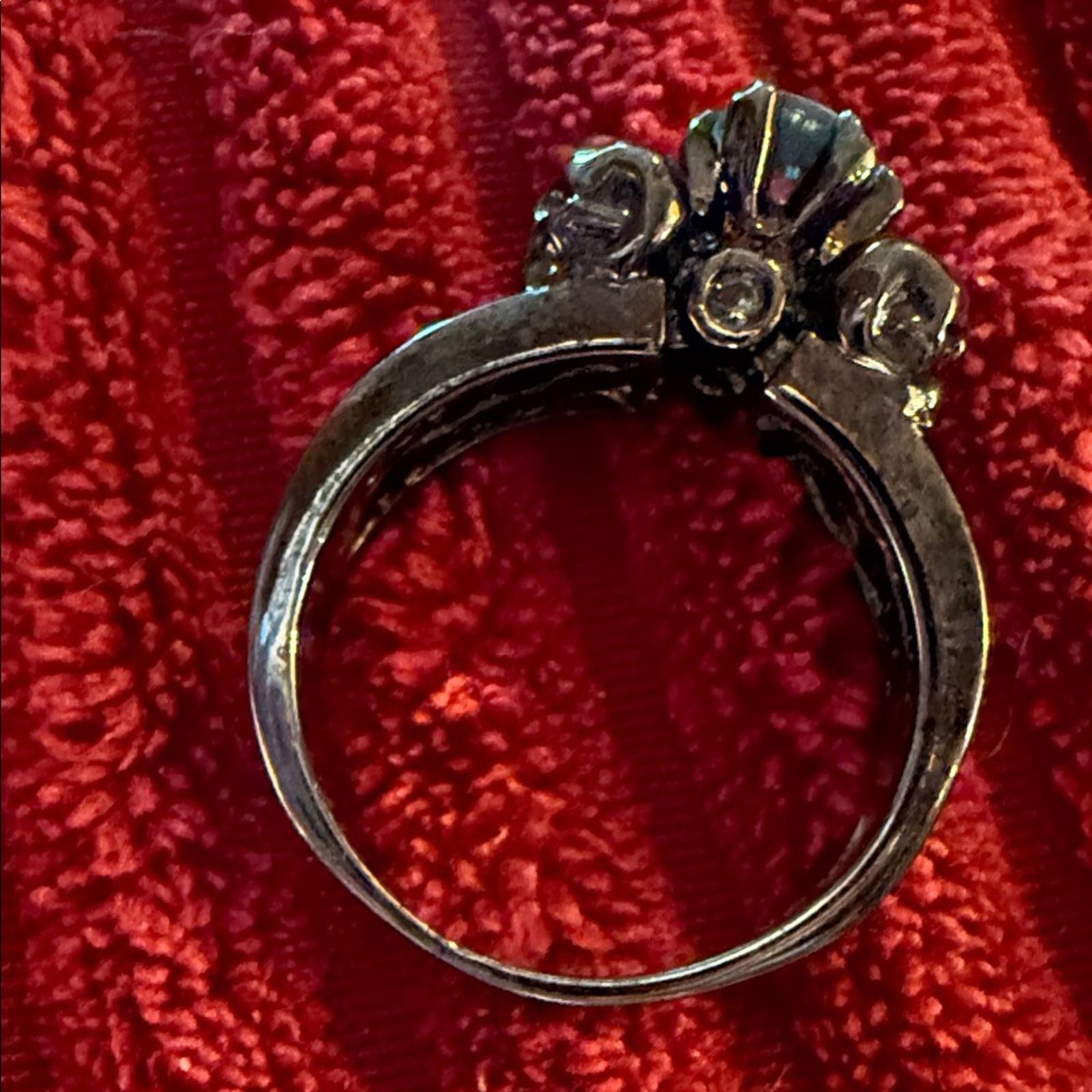 10K Black Gold Blue Gemstone Ring