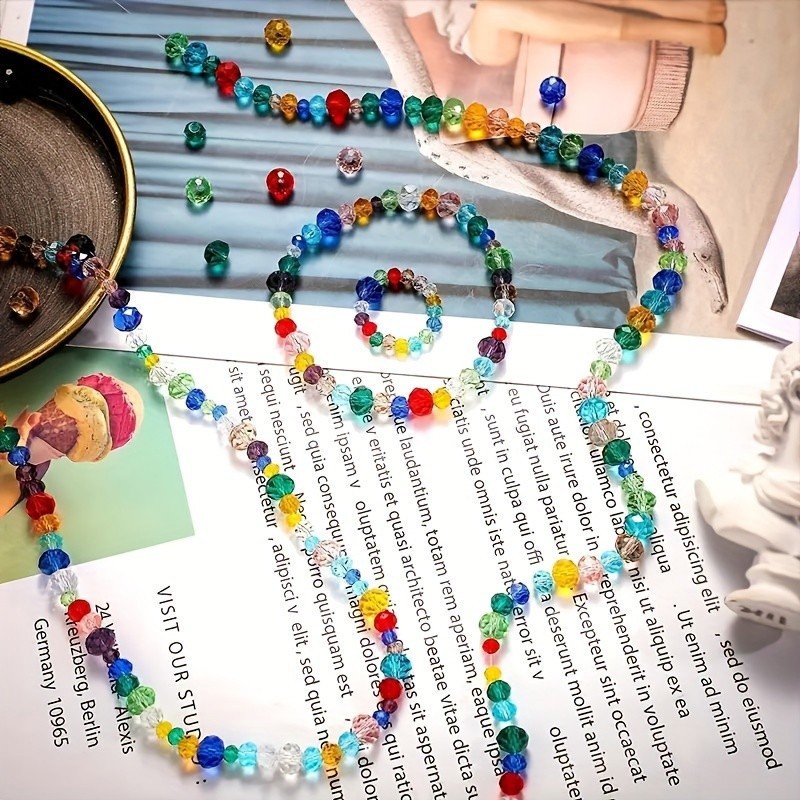 Mixed Color Glass Beads Kit for Bracelet Necklace Jewelry Making DIY with box