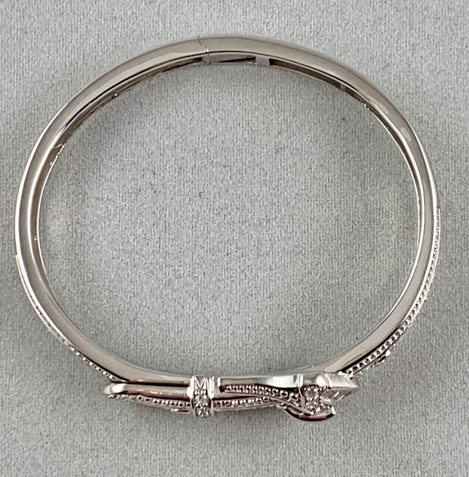 VICTORIA WIECK 925 STERLING SILVER ABSOLUTE BAGUETTE BUCKLE BRACELET 6.5”