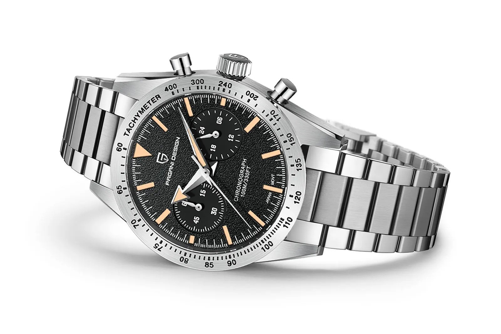 LUXURY PAGANI DESIGN VK64 Moon Quartz Watch Men Retro Speed Chronograph Sapphire